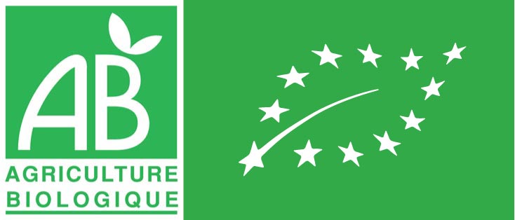 Logo européen de la certification agriculture biologique pour le Domaine des Gabies